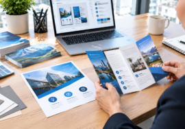 Flyer vs leaflet comparison with flat flyer and folded leaflet
