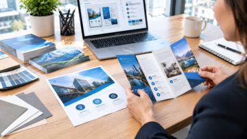 Flyer vs leaflet comparison with flat flyer and folded leaflet