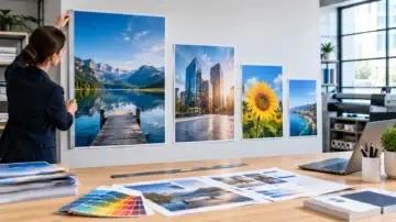A0 A1 A2 and A3 poster size comparison in a professional print setting