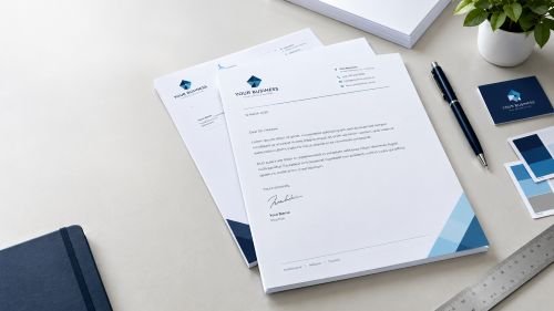 Professional business letterhead printing UK by iFix Prints, featuring custom branded stationery, letterhead design and matching business cards.