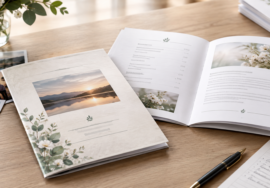 Funeral booklet printing UK with a respectful order of service and family photographs